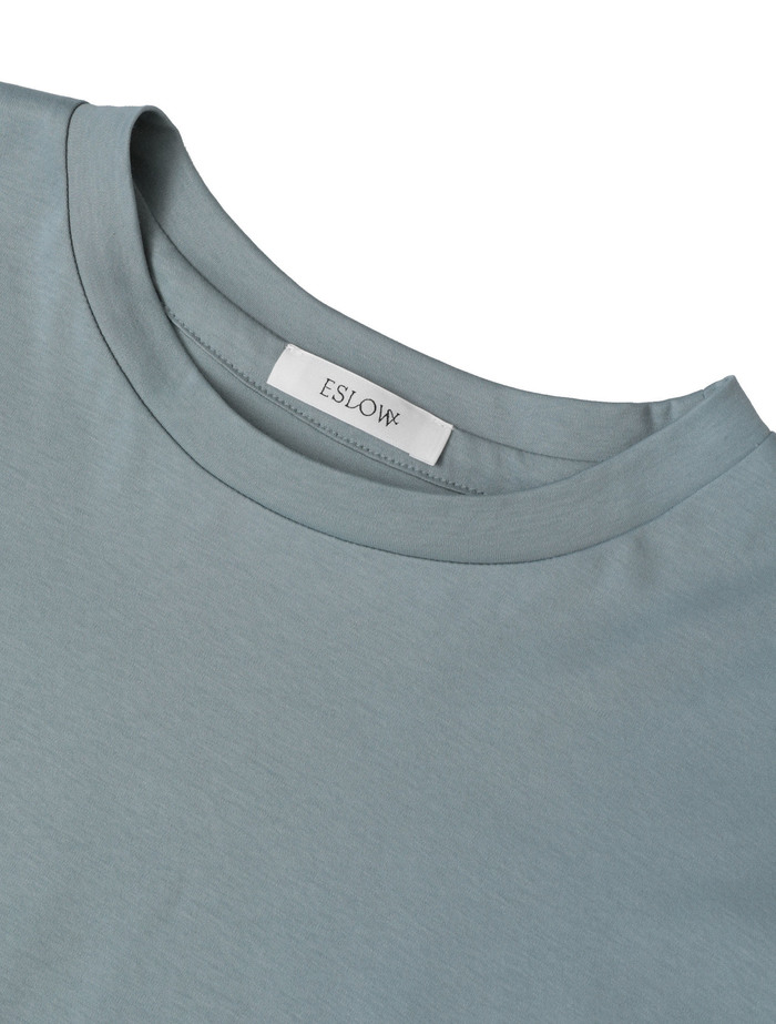 【ESLOW/エスロー】PLAIN JERSEY LONG TEE w/ SCARF 詳細画像 サックスブルー 3