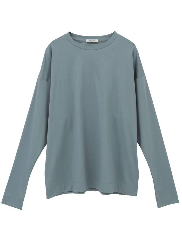 【ESLOW/エスロー】PLAIN JERSEY LONG TEE w/ SCARF 詳細画像 サックスブルー 7