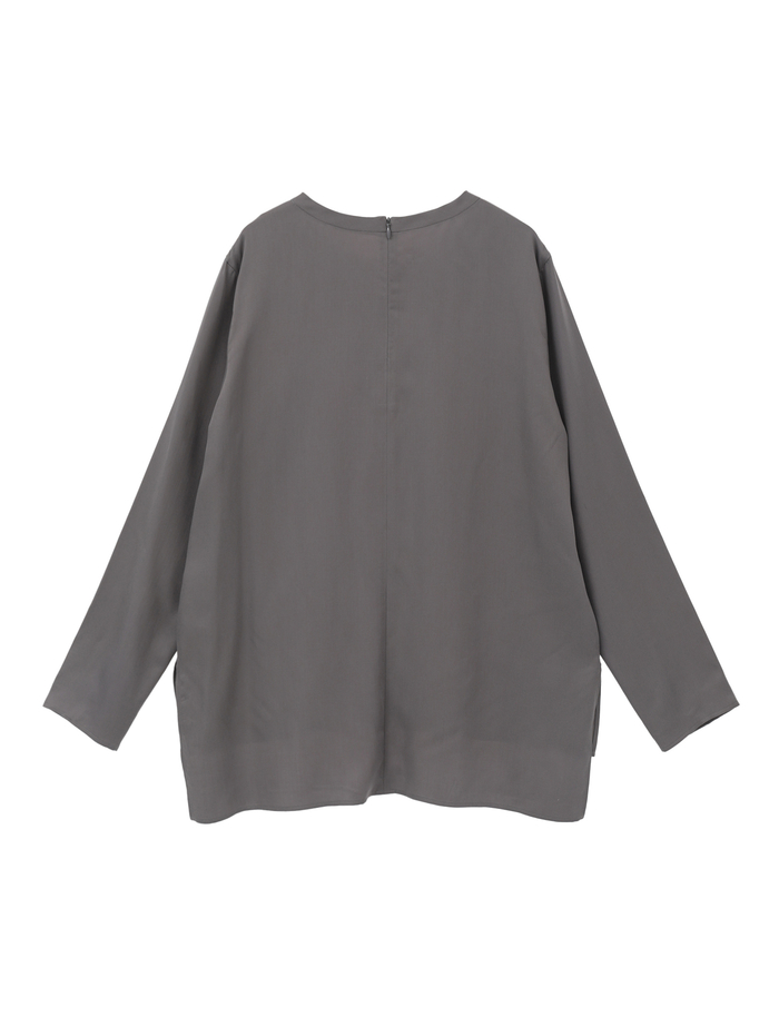 キュプラサテンクルーネックブラウス 詳細画像 グレー 5