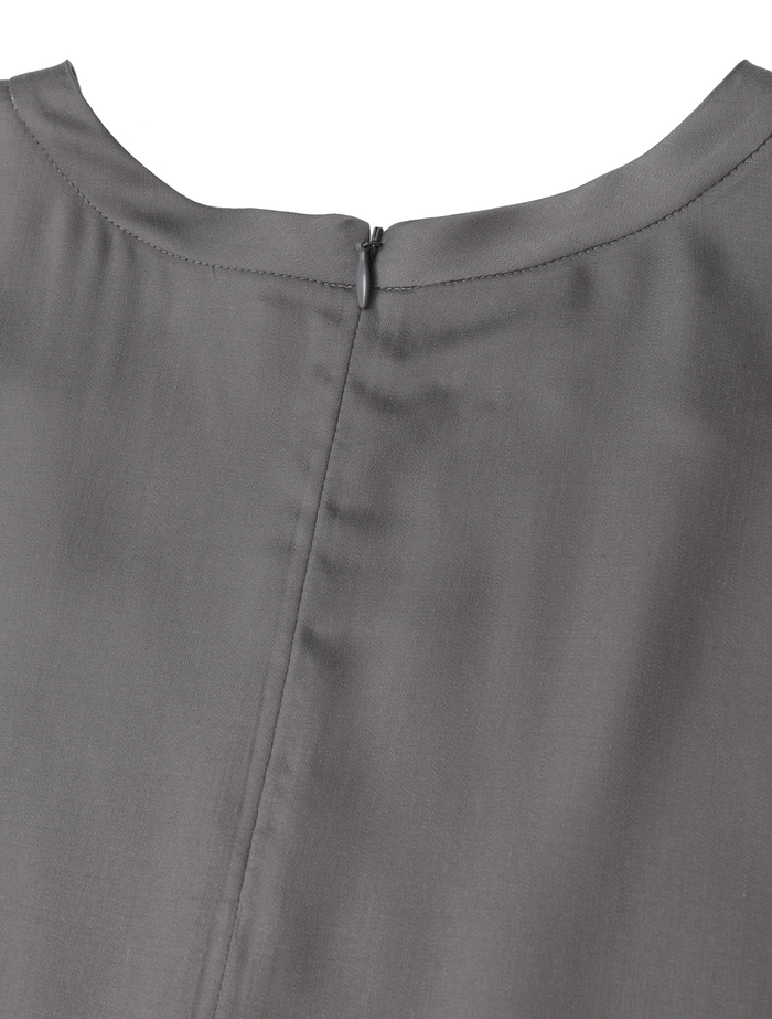 キュプラサテンクルーネックブラウス 詳細画像 グレー 7