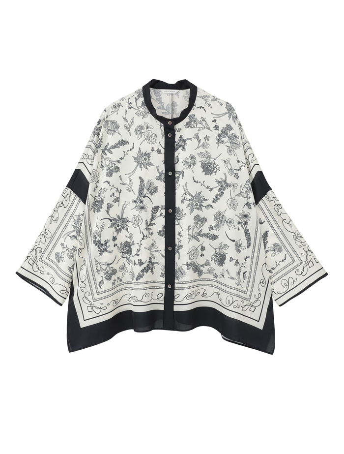 パネルプリントブラウス 詳細画像 ブラック 1