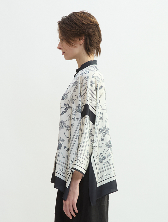 パネルプリントブラウス 詳細画像 ブラック 3