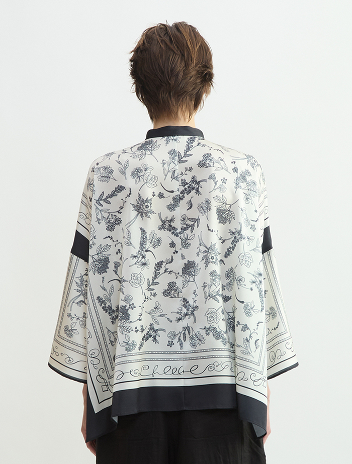 パネルプリントブラウス 詳細画像 ブラック 4