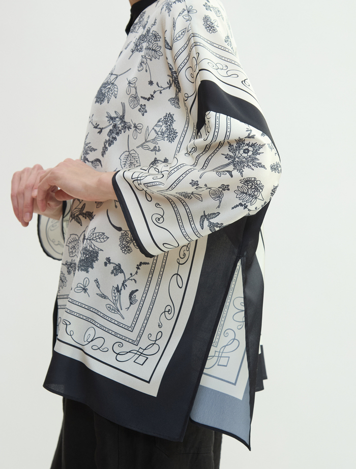 パネルプリントブラウス 詳細画像 ブラック 5