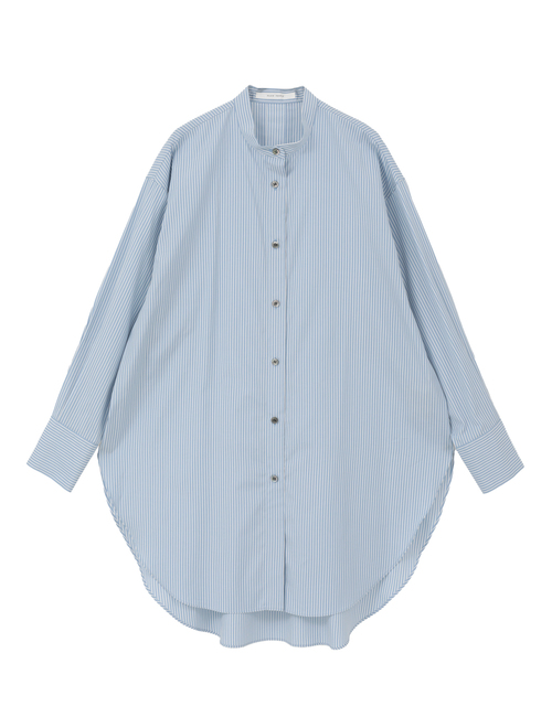 ハイカウントストライプバンドカラーシャツ