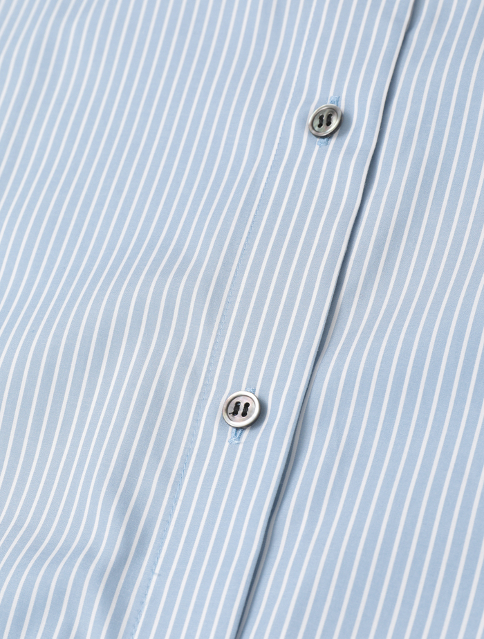 ハイカウントストライプバンドカラーシャツ 詳細画像 ブルーストライプ 5