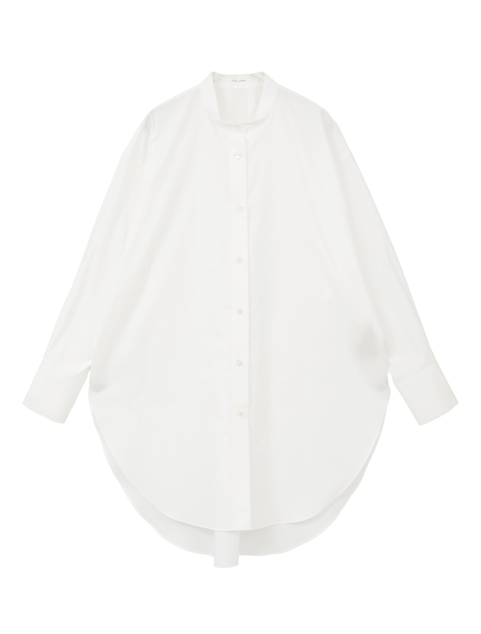 ハイカウントストライプバンドカラーシャツ 詳細画像 ホワイト 1