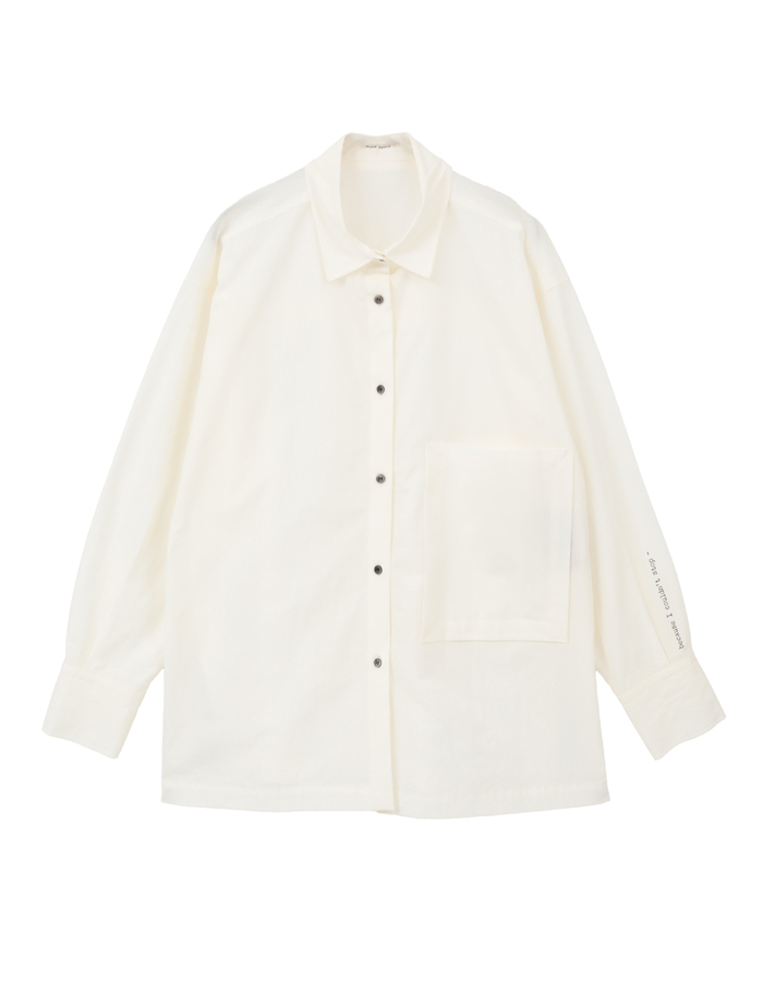 オーガニックコットンクレポンオーバーサイズシャツ 詳細画像 ホワイト 1