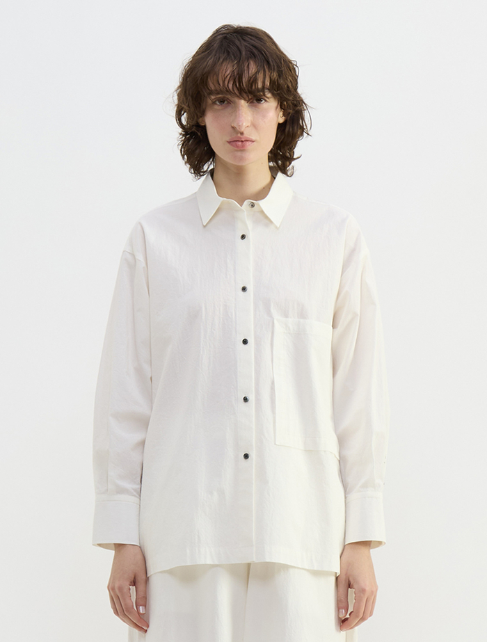 オーガニックコットンクレポンオーバーサイズシャツ 詳細画像 ホワイト 2