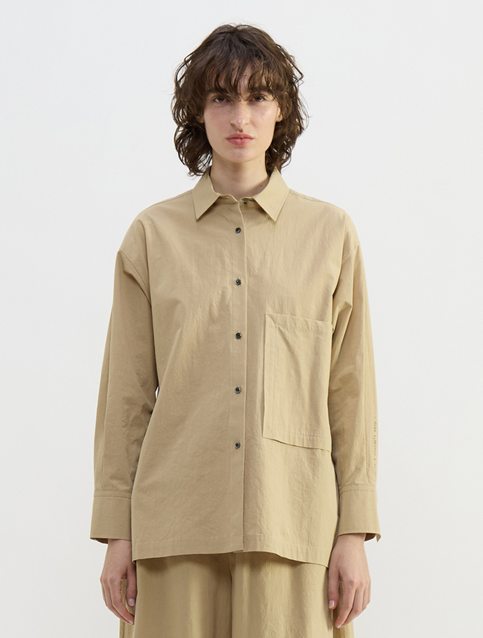 オーガニックコットンクレポンオーバーサイズシャツ 詳細画像 ベージュ 2