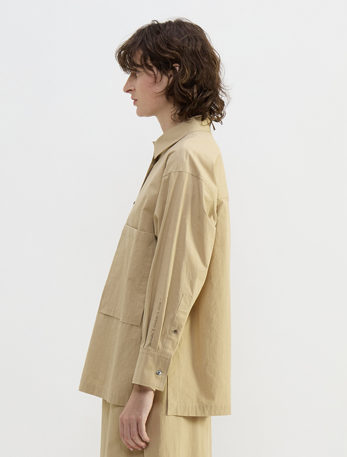 オーガニックコットンクレポンオーバーサイズシャツ 詳細画像 ベージュ 3