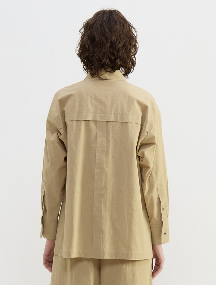 オーガニックコットンクレポンオーバーサイズシャツ 詳細画像 ベージュ 4