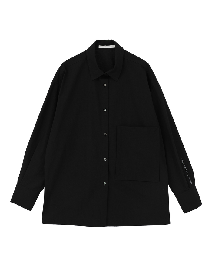 オーガニックコットンクレポンオーバーサイズシャツ 詳細画像 ブラック 1