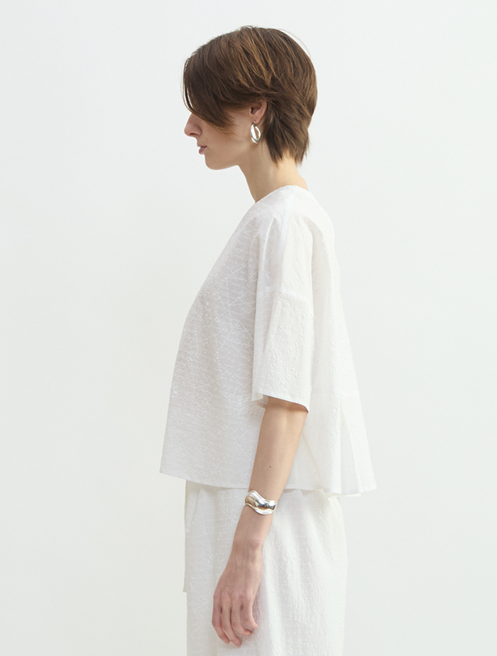 レタープリントハーフスリーブプルオーバー 詳細画像 ホワイト 2