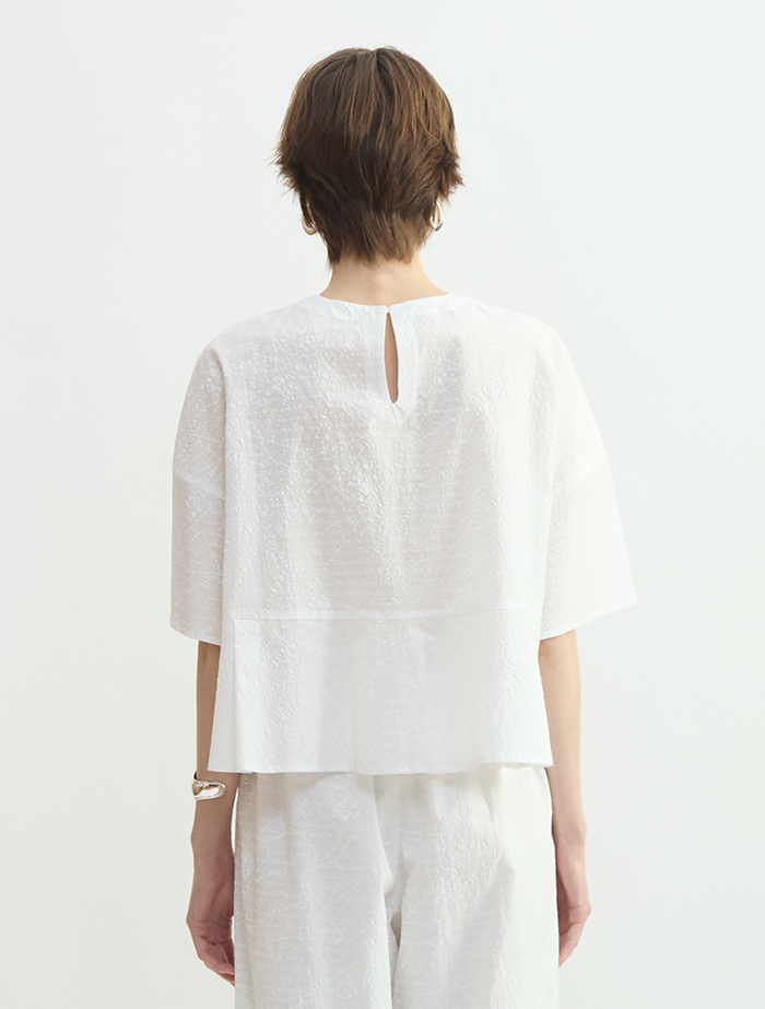 レタープリントハーフスリーブプルオーバー 詳細画像 ホワイト 3