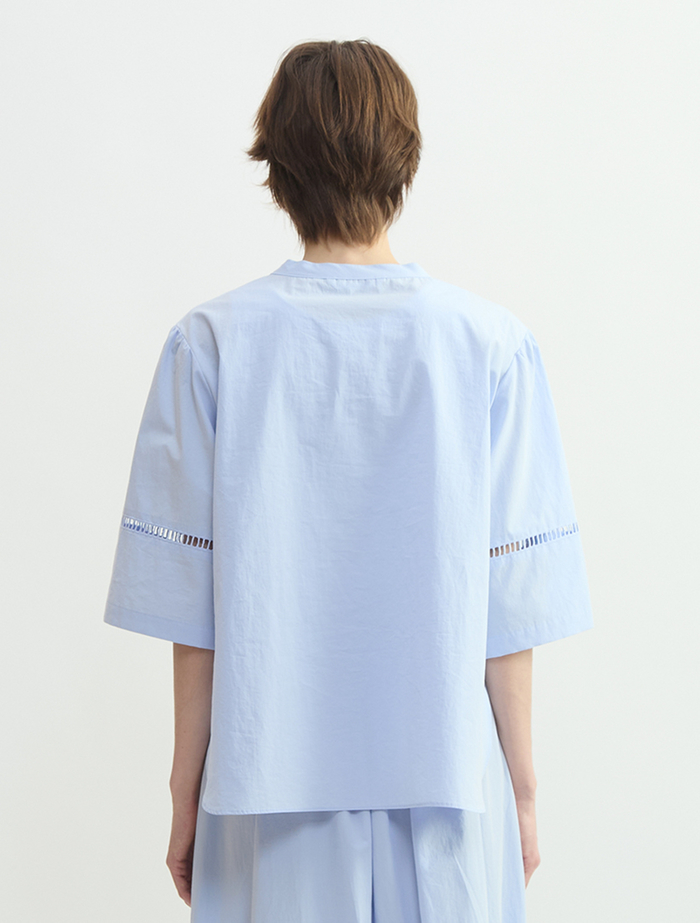 オーガニックタイプライタークルーネックプルオーバー 詳細画像 サックス 3