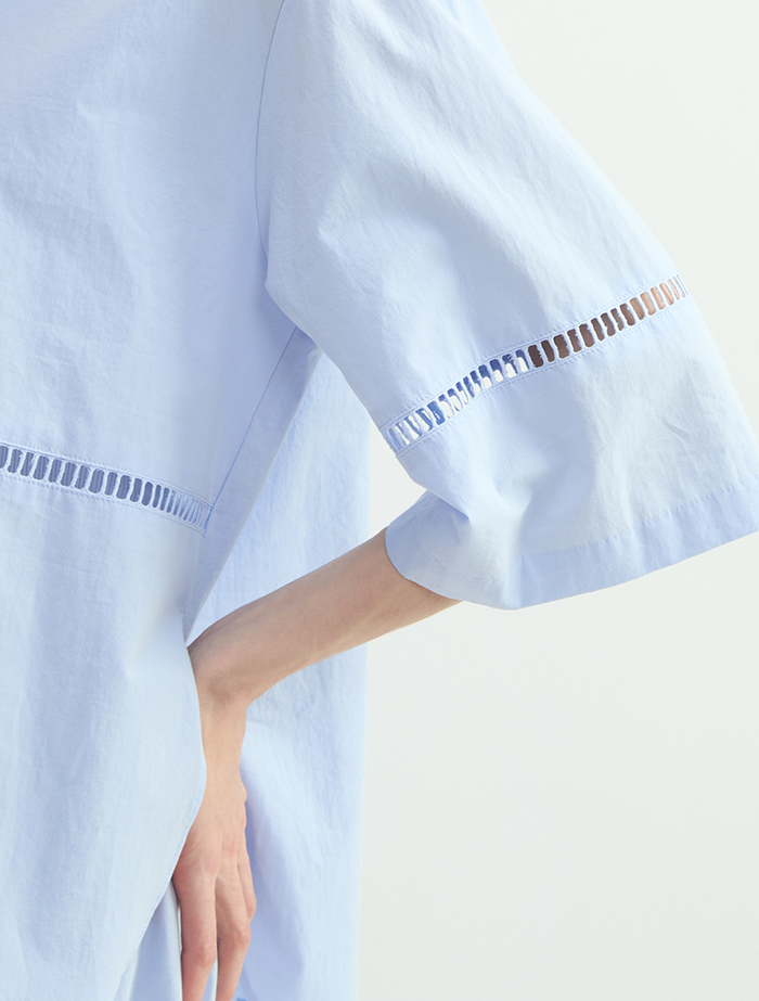 オーガニックタイプライタークルーネックプルオーバー 詳細画像 サックス 5