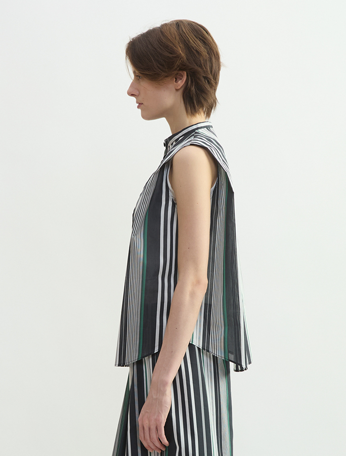 ストライプノースリーブブラウス 詳細画像 ストライプ 2