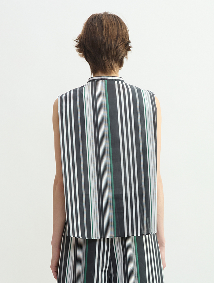 ストライプノースリーブブラウス 詳細画像 ストライプ 3