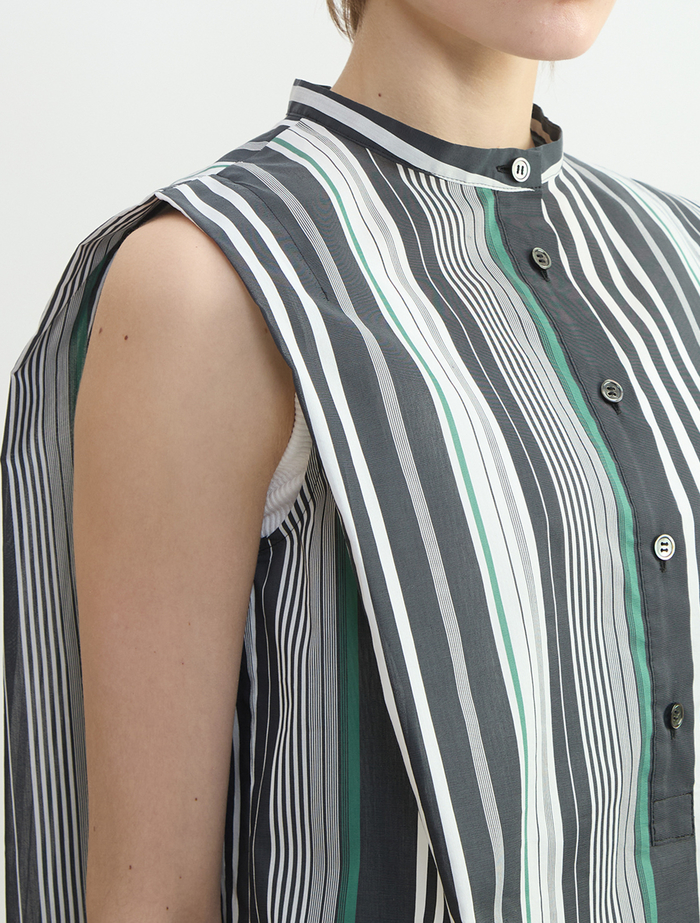 ストライプノースリーブブラウス 詳細画像 ストライプ 5