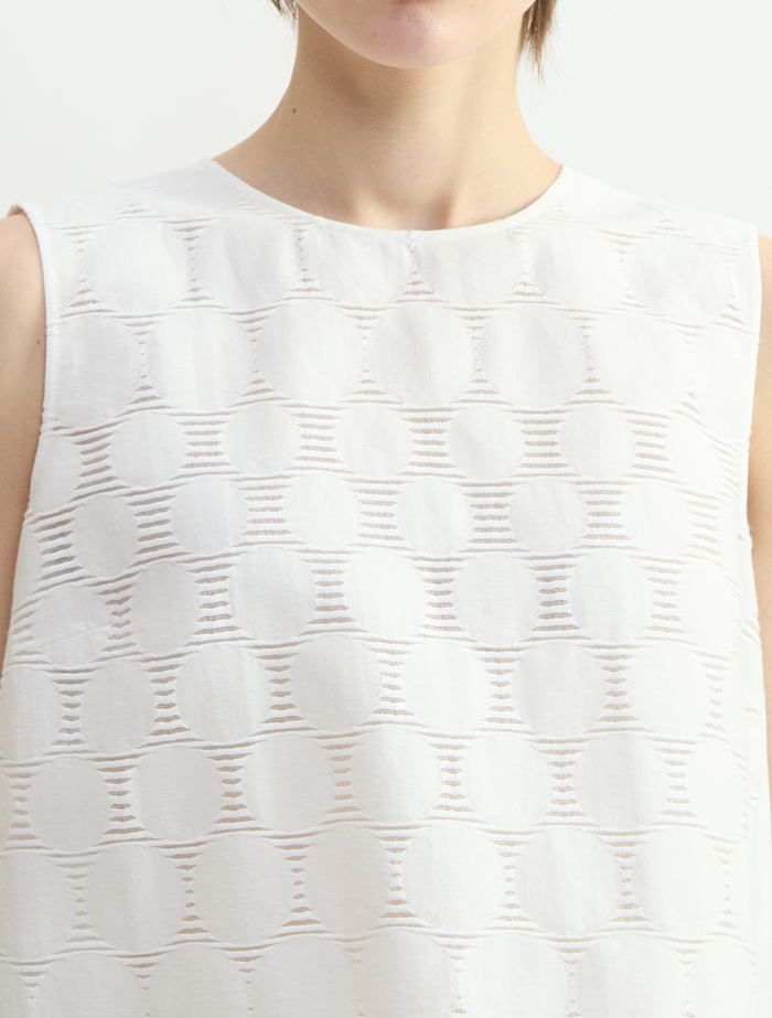 ドットジャガードブラウス 詳細画像 ホワイト 5