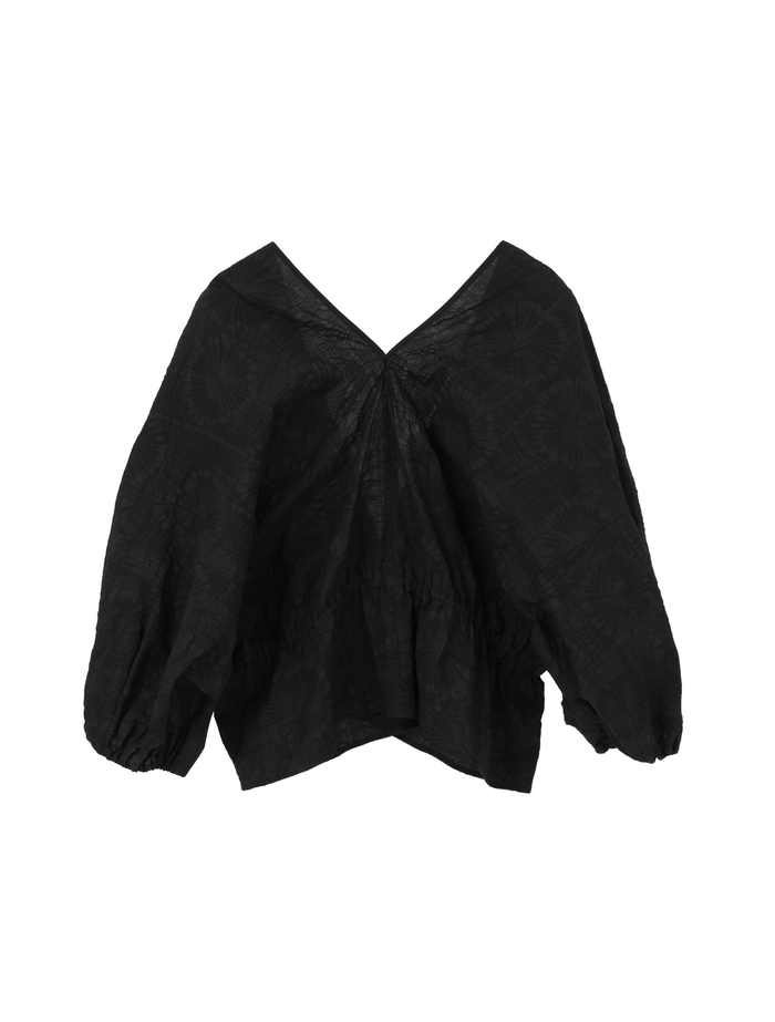 塩縮プリントカシュクールブラウス 詳細画像 ブラック 4