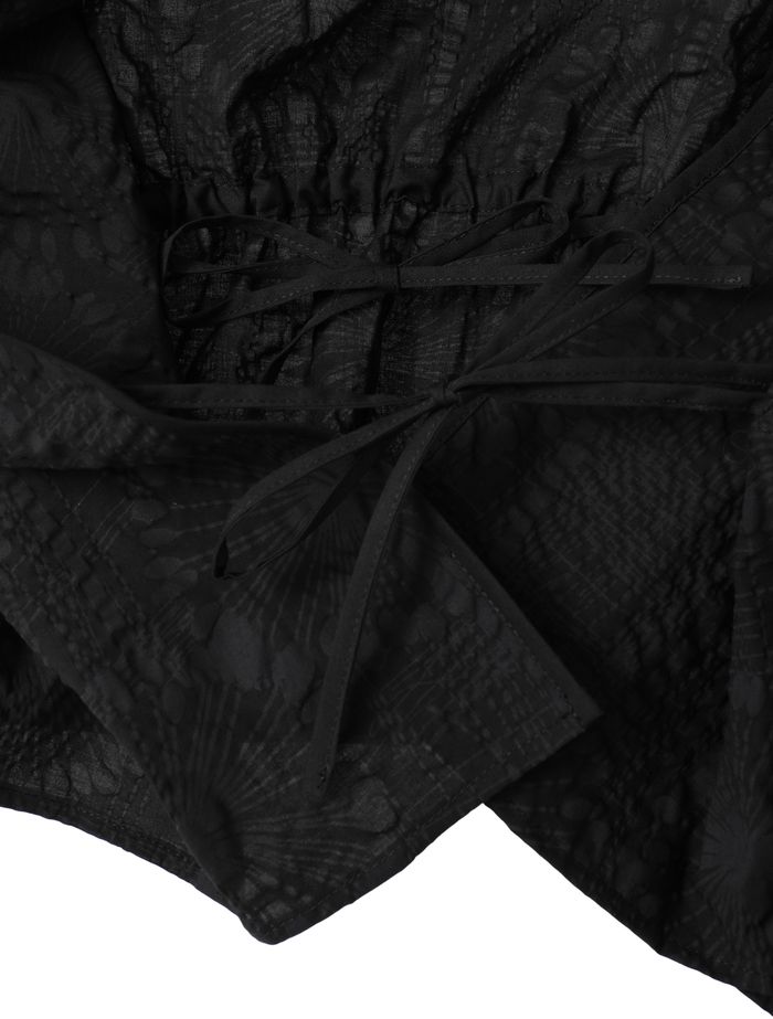 塩縮プリントカシュクールブラウス 詳細画像 ブラック 9