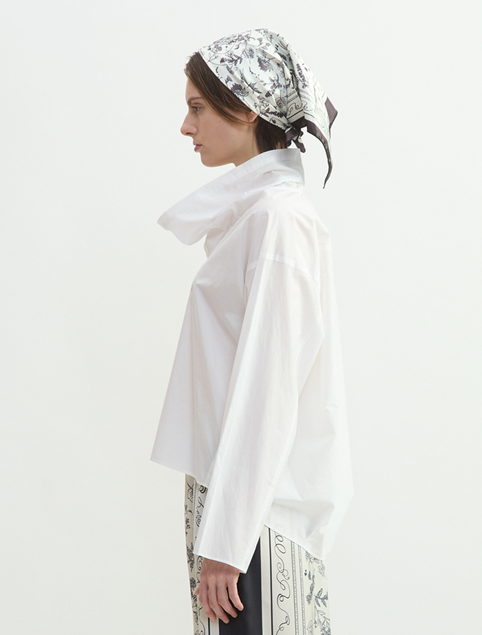 タイプライターハイネックブラウス 詳細画像 ホワイト 3