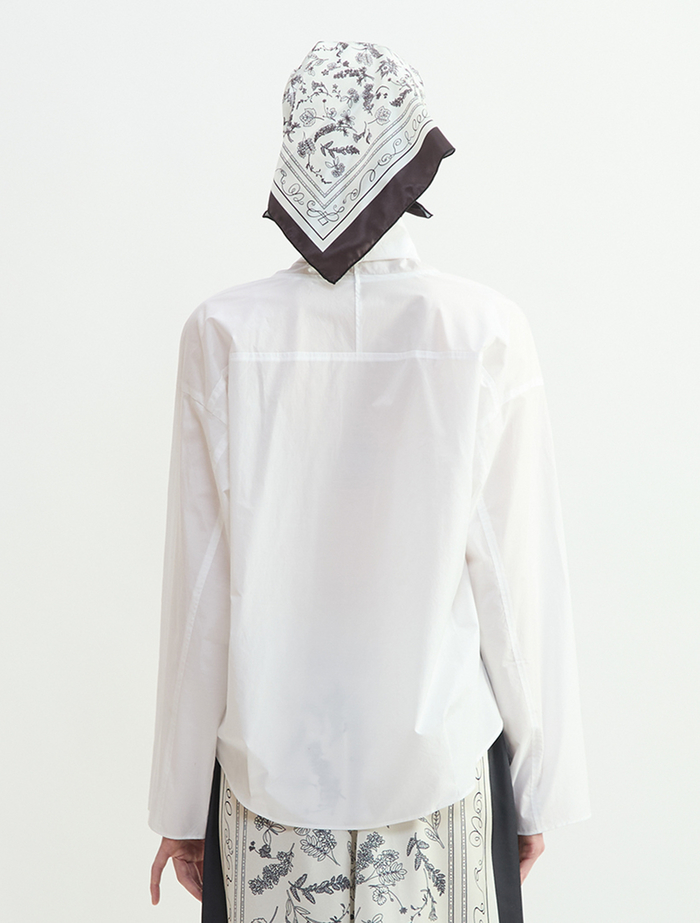 タイプライターハイネックブラウス 詳細画像 ホワイト 4