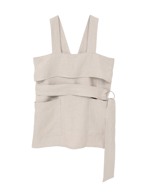 高密度ツイルジャパンリネンエプロンプルオーバー