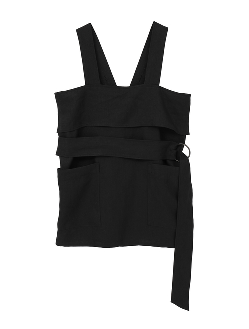 高密度ツイルジャパンリネンエプロンプルオーバー