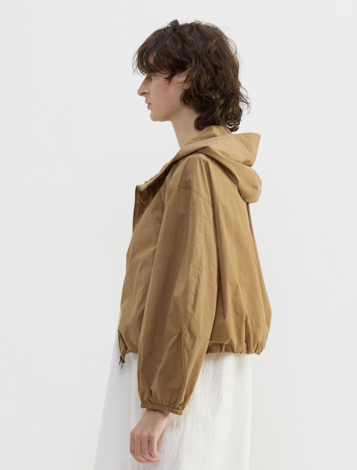 コットンナイロンワッシャーバルーンフーディーブルゾン 詳細画像 キャメル 3