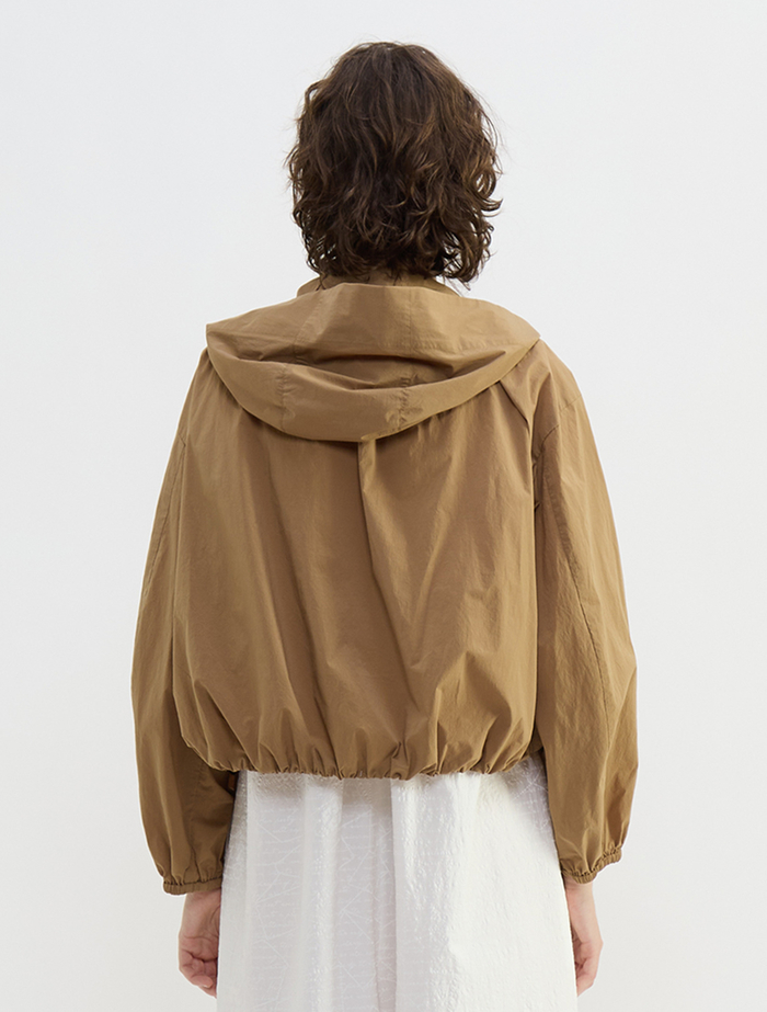 コットンナイロンワッシャーバルーンフーディーブルゾン 詳細画像 キャメル 4