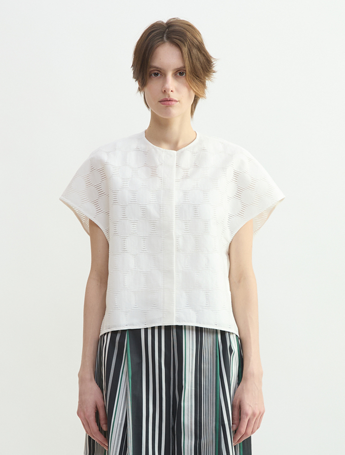 ドットジャガードショートジャケット 詳細画像 ホワイト 4