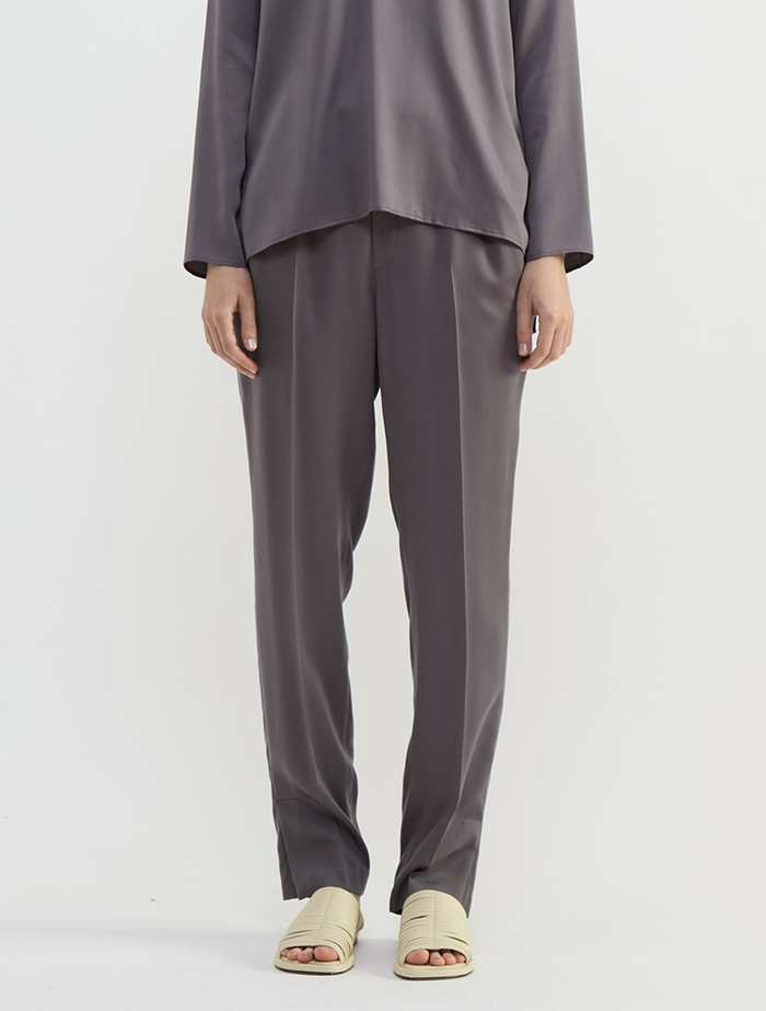 キュプラサテンストレートパンツ 詳細画像 グレー 2
