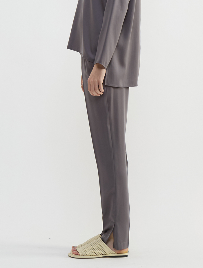 キュプラサテンストレートパンツ 詳細画像 グレー 3