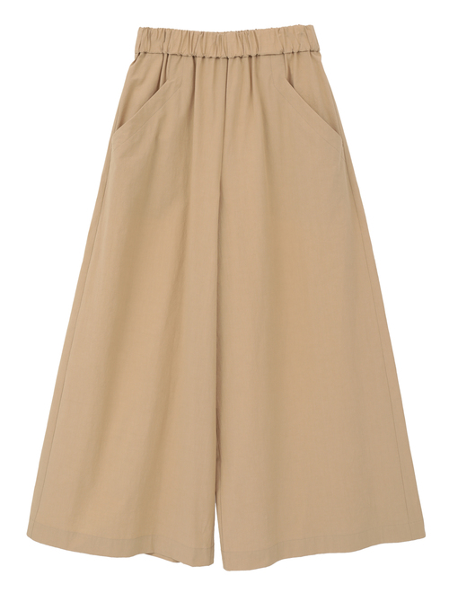 オーガニックコットンクレポンウエストゴムワイドパンツ