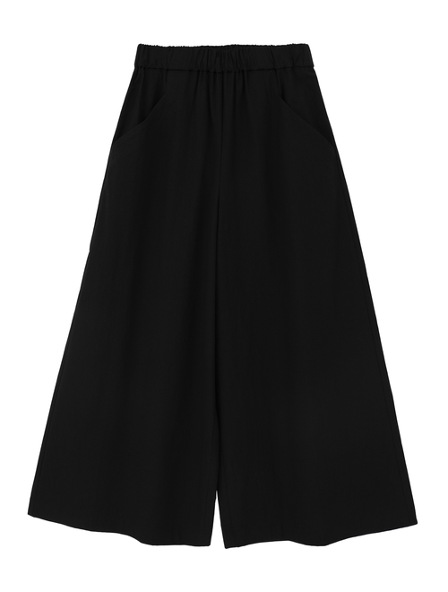 オーガニックコットンクレポンウエストゴムワイドパンツ