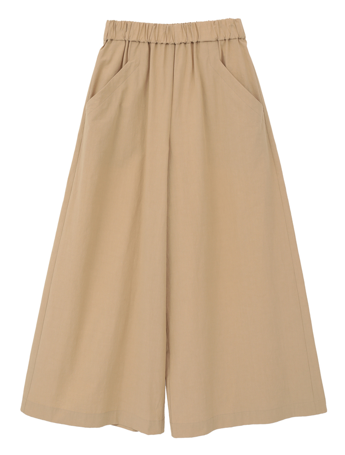 オーガニックコットンクレポンウエストゴムワイドパンツ 詳細画像 ベージュ 1