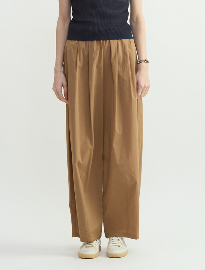 コットンナイロンワッシャータックイージーパンツ 詳細画像 キャメル 2