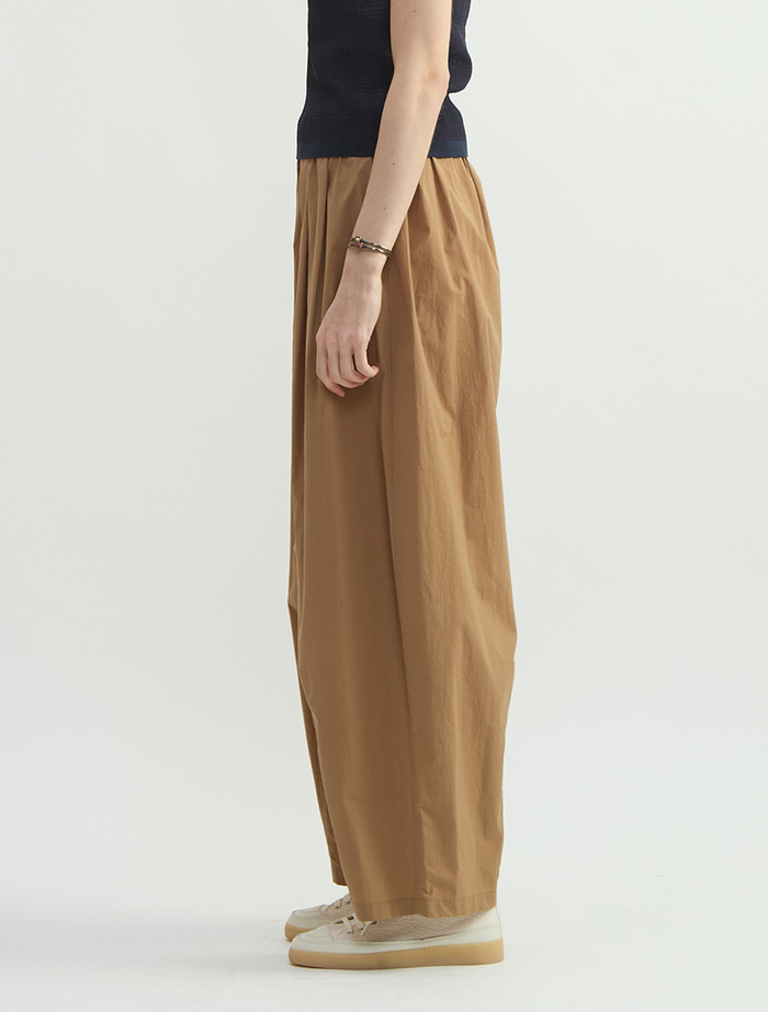 コットンナイロンワッシャータックイージーパンツ 詳細画像 キャメル 3