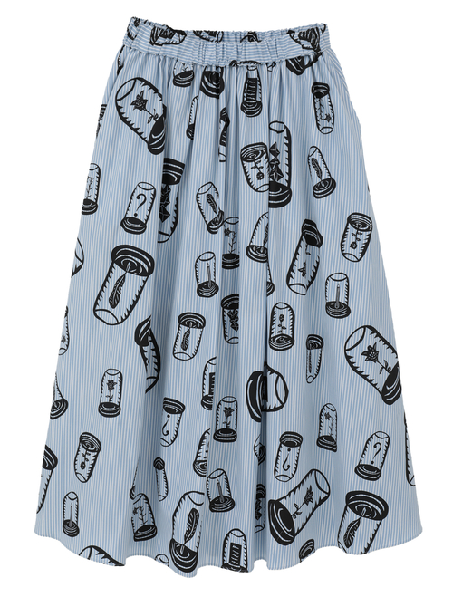 ハイカウントストライプギャザーフレアスカート