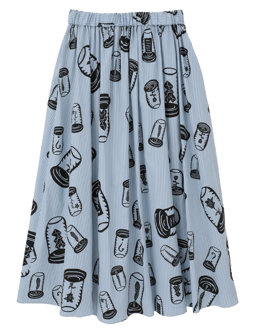 ハイカウントストライプギャザーフレアスカート