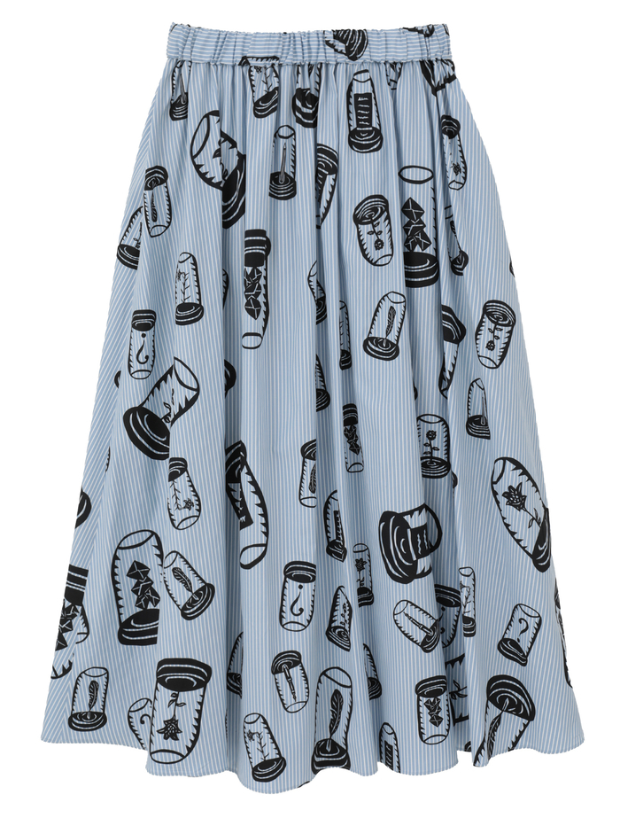 ハイカウントストライプギャザーフレアスカート 詳細画像 ブルーストライプ 2