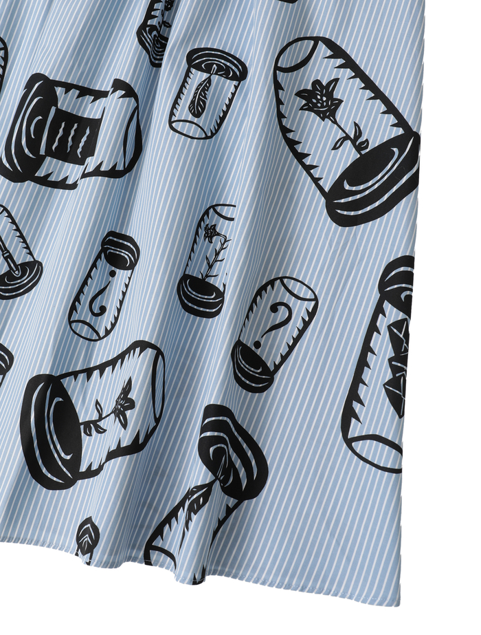 ハイカウントストライプギャザーフレアスカート 詳細画像 ブルーストライプ 5