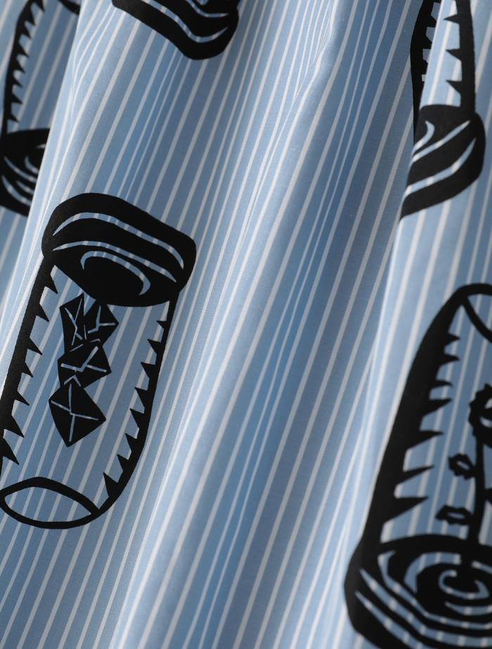 ハイカウントストライプギャザーフレアスカート 詳細画像 ブルーストライプ 6