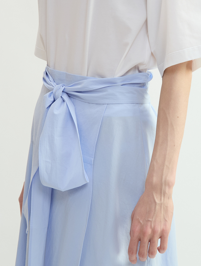 オーガニックタイプライターラップ風スカート 詳細画像 サックス 5