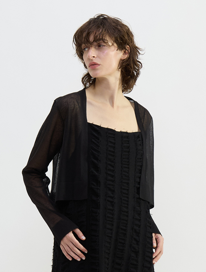 LOSEYショートカーディガン 詳細画像 ブラック 1