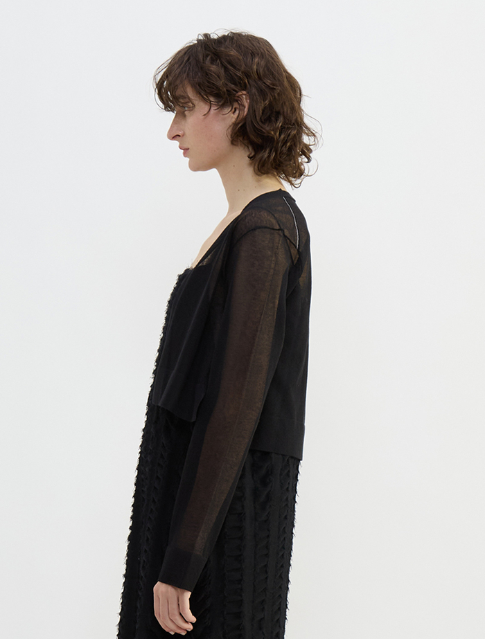 LOSEYショートカーディガン 詳細画像 ブラック 3