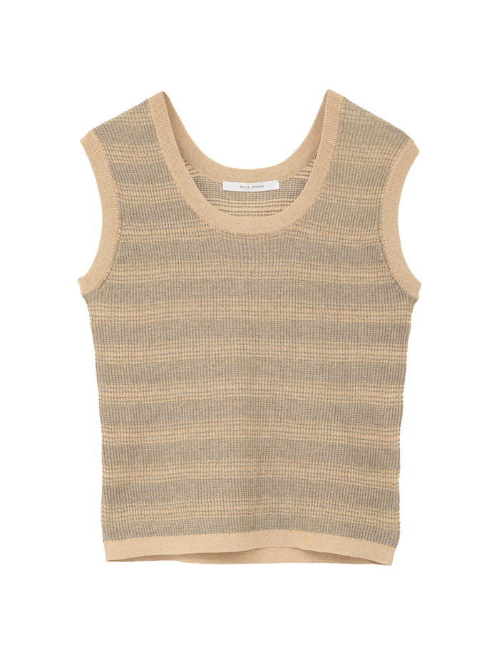 VALLONEニットタンクトップ 詳細画像 イエロー 1